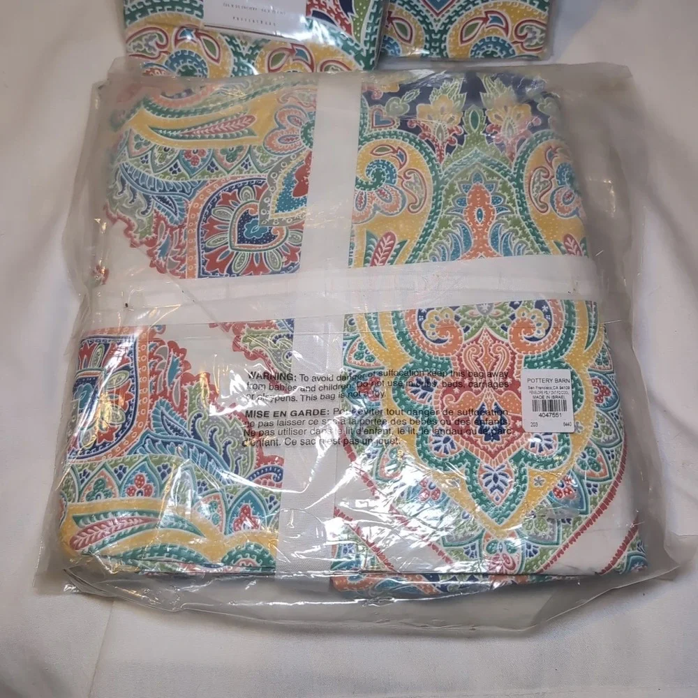 Pottery Barn Penelope Paisley Duvet Cover Full/Queen & 2x Standard Pillow Shams
